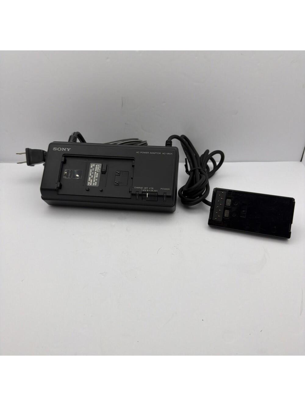 Genuine Sony Handycam Video8 AC-V60 AC Power Adapter & Battery Charger TESTED